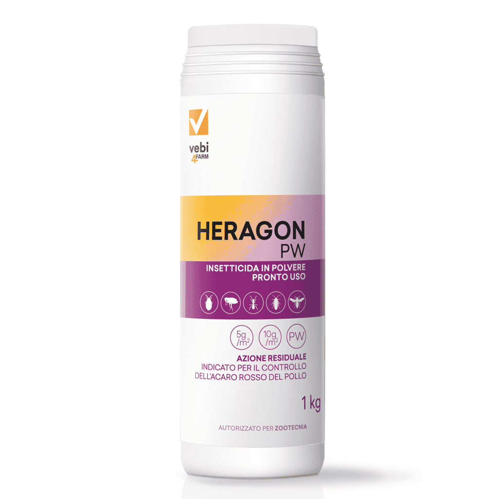 Barattolo spargitore contenente insetticida in polvere pronto all'uso di Vebi4FARM