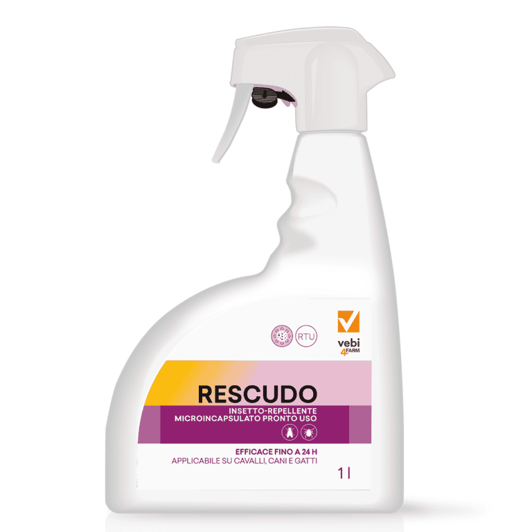 Bottiglia contenente insetticida-repellente pronto all'uso di Vebi4FARM