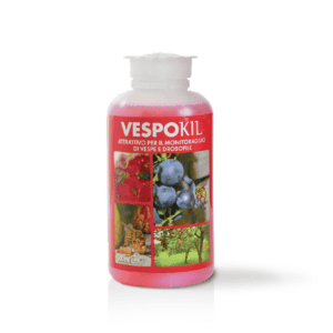Flacone contenente liquido adescante concentrato per vespe e calabroni di Vebi4FARM
